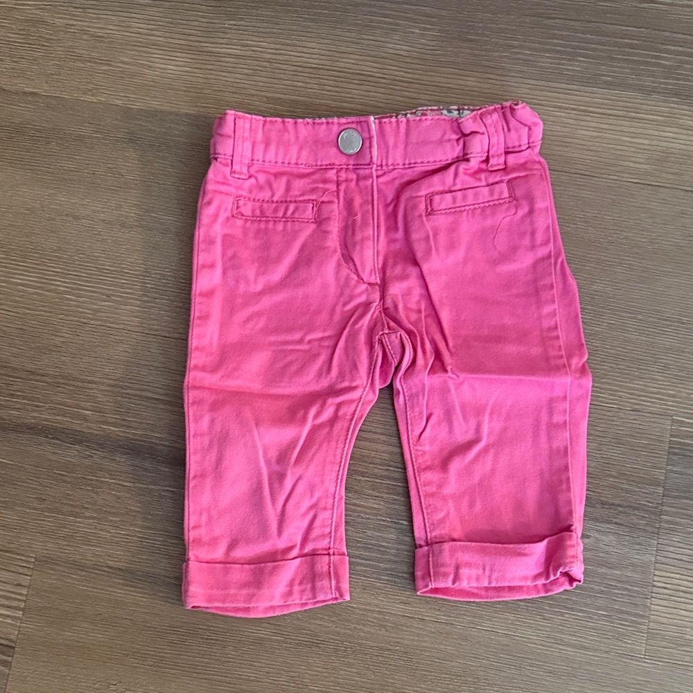Jacadi baby pink long pants with adjustable waistband size 6 months